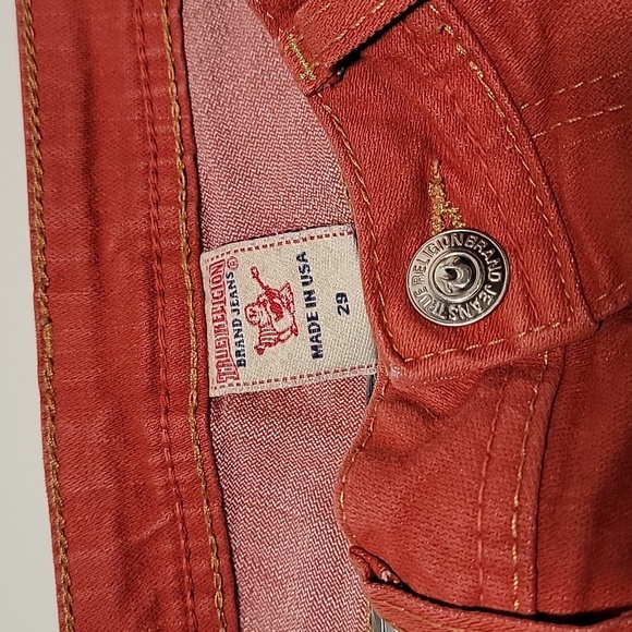 True Religion Halle Mid-Rise Super Skinny Jeans Ankle Tomato Red 29 - Picture 11 of 15
